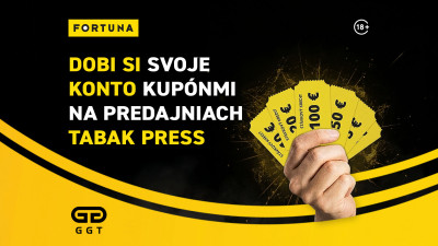 Dobi si svoje konto FORTUNA kupónmi v predajniach TABAK-PRESS